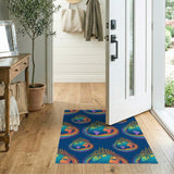 Rainbow Globe Earth Area Rug