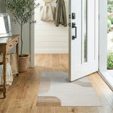 Beige and Neutral Beige Organic Shapes Abstract Area Rug