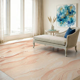 Beige Coastal Wave Anchor Area Rug