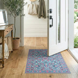 Blue and Teal Persian Floral Area Rug