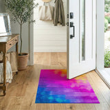 Vibrant Multi-Color Brushstroke Abstract Area Rug