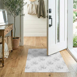 Grey Sketch Orchid Floral Area Rug