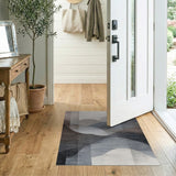 Abstract Layered Grey Hills Area Rug