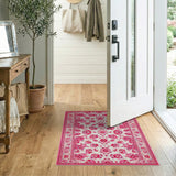 Pink Pink Floral Persian Area Rug