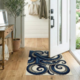 Swirling Teal Octopus Area Rug