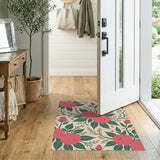 Pink Blush Pink Rose Floral Area Rug