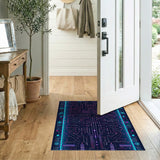ODIKA Cyberpunk Circuit Board Washable Area Rug - Low Pile Non-Slip Gaming Decor