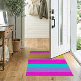 Geometric Modern Vibrant Multi-Color Striped Area Rug