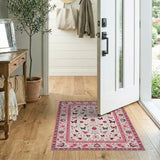 Butterfly Floral Pink Vintage Area Rug