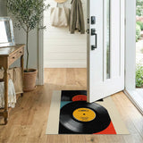 Vinyl Record Stack Multi-Color Area Rug