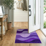 Cascading Purple Waves Area Rug