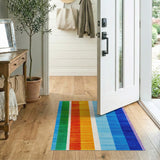 Vibrant Multi-Color Vertical Stripe Geometric Area Rug