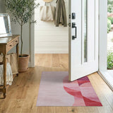 Pink Overlapping Circles Geometric Area Rug