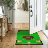 Green Baseball Field Area Rug