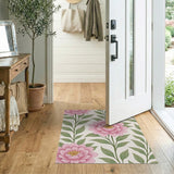 Pink Peony Vintage Pink Peony Floral Area Rug