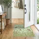 Elegant Long-Billed Birds in Reeds Green Rug