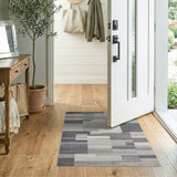 Modern Grey Geometric Block No. 2 Area Rug