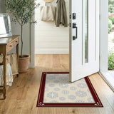 Cream Snowflake Pattern Area Rug