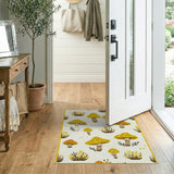 Yellow Whimsical Yellow Mushroom Area Rug