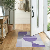 Purple Overlapping Circles Geometric Area Rug