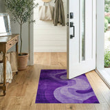 Purple Purple Swirling Abstract Area Rug