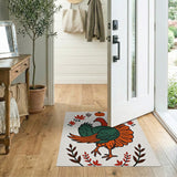 Harvest Turkey Autumn Leaves Area Rug