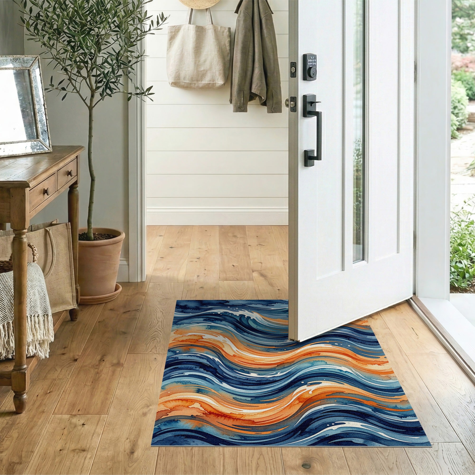 Oceanic Wave Abstract Area Rug