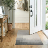 Stacked Beige Grey Geometric Modern Rug