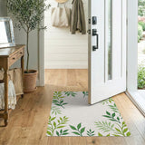 Green Leaves Border Area Rug