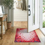 Romantic Red Roses and Hearts Cascade Rug