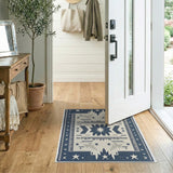 Navy Blue Southwestern Star Geometric Rug
