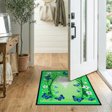 Vibrant Blue Butterfly Garden Archway Rug
