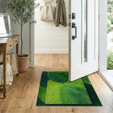 Lush Overlapping Green Leaves Abstract Area Area Rug