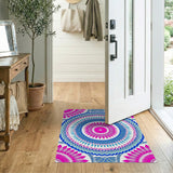 Multi-color and Patterns Vibrant Pink Mandala Tribal Area Rug
