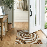 Brown Tan Geometric Abstract Area Rug