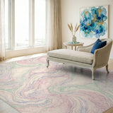 Pink Pastel Marble Swirl Area Rug