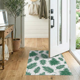 Green Palm Frond Area Rug