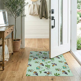 Playful Cartoon Bees and Leaves Area Rug