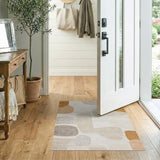 Abstract Area Abstract Organic Shapes Beige Area Rug