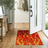 Red Fiery Flame Abstract Area Rug