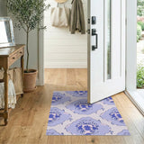 Purple Floral Medallion Area Rug