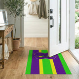 Mardi Gras Mask Striped Area Rug