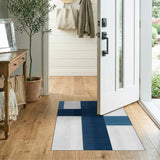 Blue and Teal Blue Teal Geometric Modern Area Rug