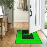 Swerah Dripping Green Geometric Area Rug