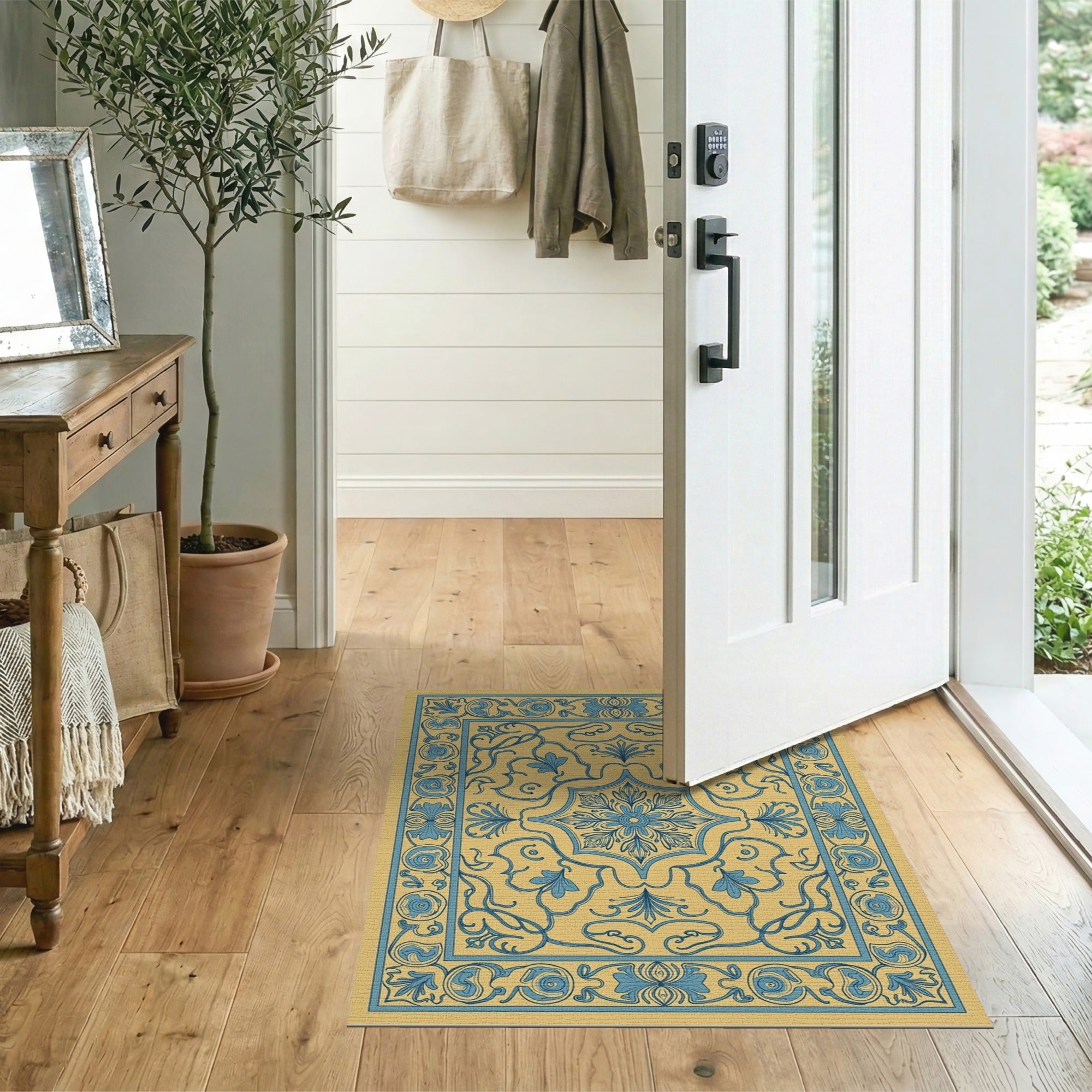 Traditional Persian Blue Teal Persian Medallion Area Rug