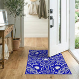 Navy Blue Mandala Heart Area Rug