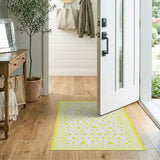 Sunny Yellow Floral Vintage Area Rug