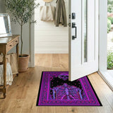 Psychedelic Purple Skull Skeleton Rug
