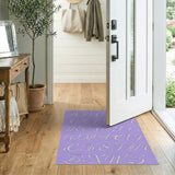 Elegant Purple Cursive Alphabet Area Rug