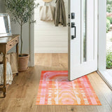 Pink Arched Geometric Area Rug